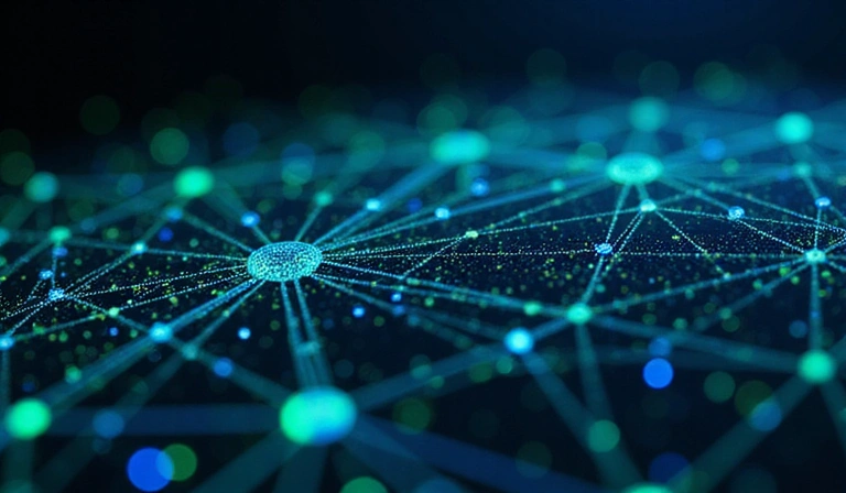 Data flow visualization with interconnected nodes