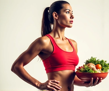 Illustrazione astratta di un atleta in movimento che simboleggia la nutrizione sportiva