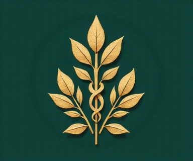 Illustrazione di un simbolo medico stilizzato con foglie, che rappresenta il supporto nutrizionale per condizioni specifiche