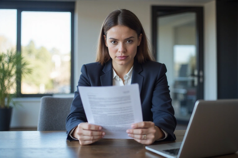 Persona che legge un documento legale